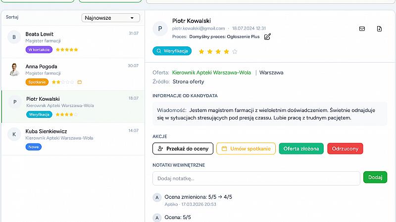 Nowości w Aptiko. Narzędzia ułatwiające rekrutację.