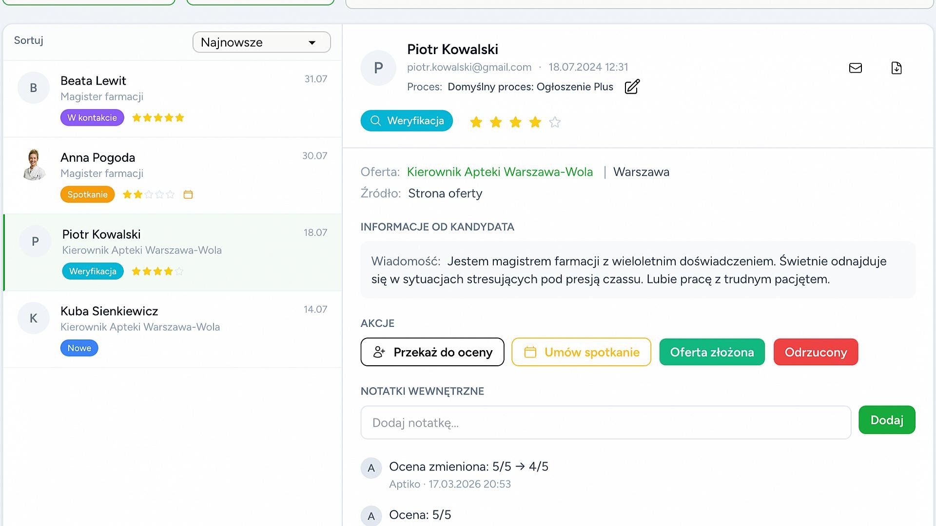 Nowości w Aptiko. Narzędzia ułatwiające rekrutację.